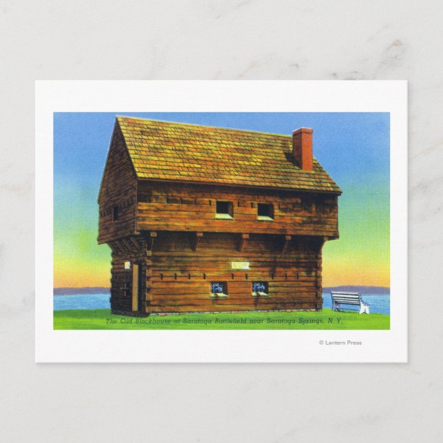 Postal Antiguo Saratoga Battlefield Blockhouse Exterior (Anverso)