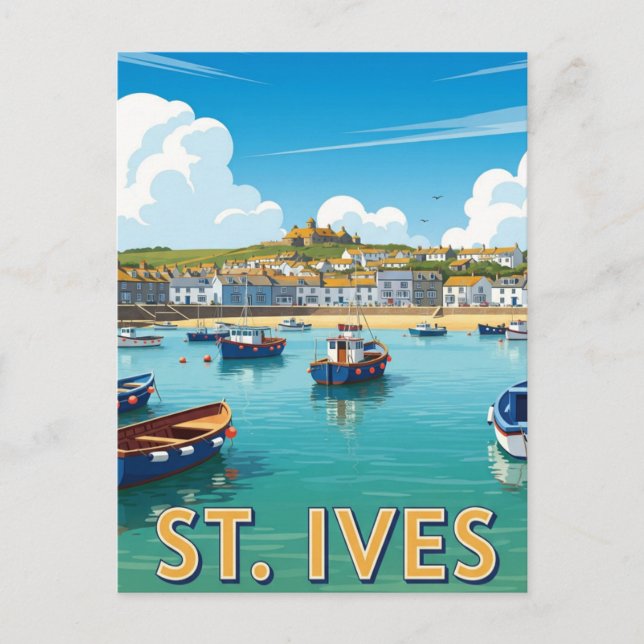 Postal Antiguo St. Ives Cornualles Inglaterra Viajes (Anverso)