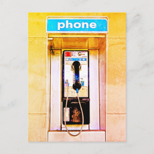 Postal Antiguo teléfono público