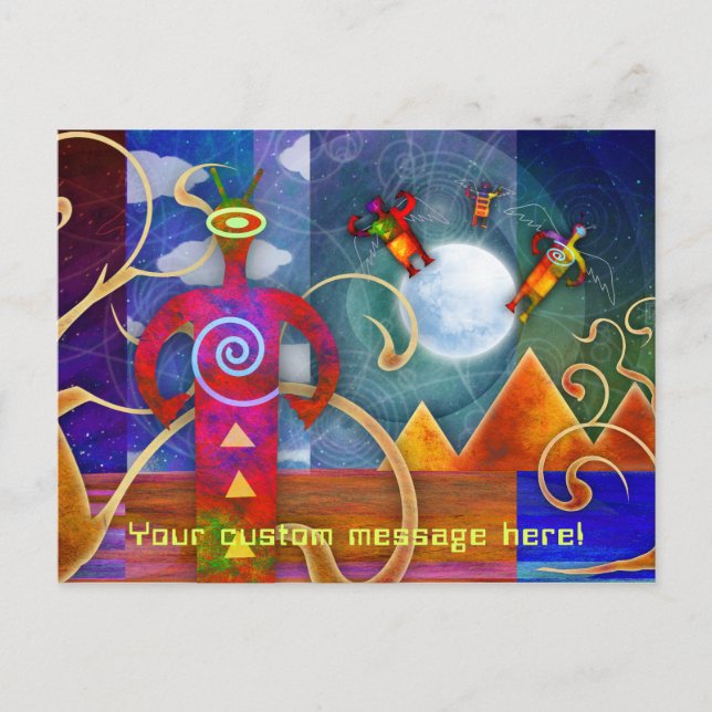 Postal Antiguos Ángeles Alienígenas Astro Ascendiendo (Anverso)