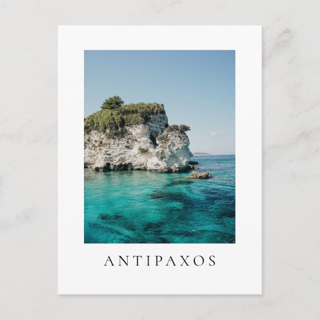 Postal Antipaxos coast, at Paralia Voutoumi, Greece (Anverso)