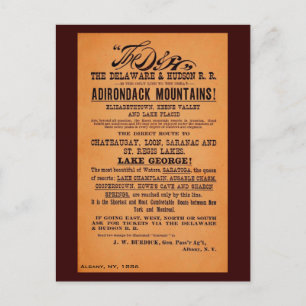 Postal Antique Delaware y Hudson Railroad ad