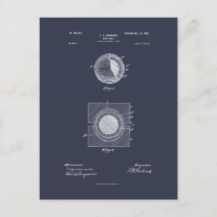 Postal Antique Golf Ball 1902, dibujo de patentes