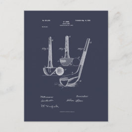 Postal Antique Golf Club 1900, dibujo de patentes