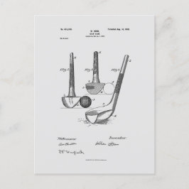 Postal Antique Golf Club 1900, dibujo de patentes