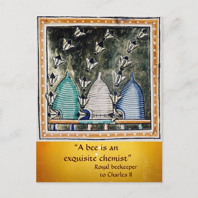 POSTAL ANTIQUE HONEY BEES BEE HIVES BEEKEEPER, BEEKEEPING (Anverso)