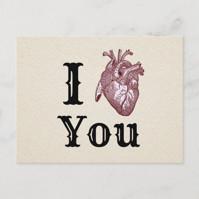 Postal Antique I Heart You (Anverso)