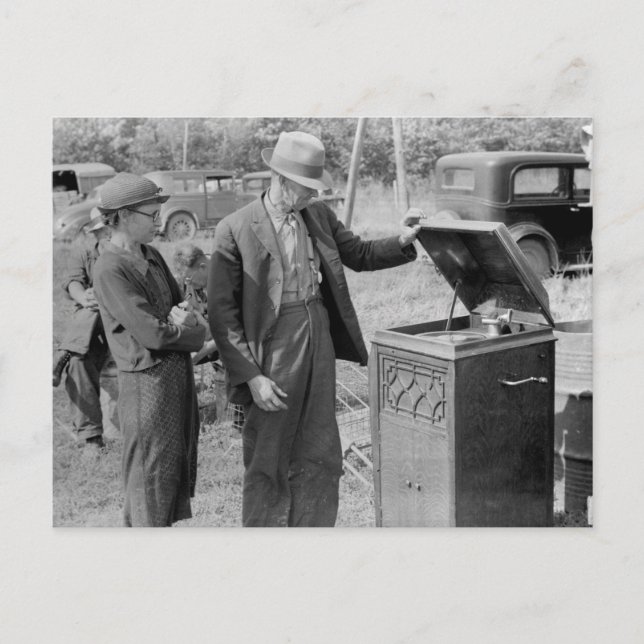 Postal Antique Record Player, años 30 (Anverso)