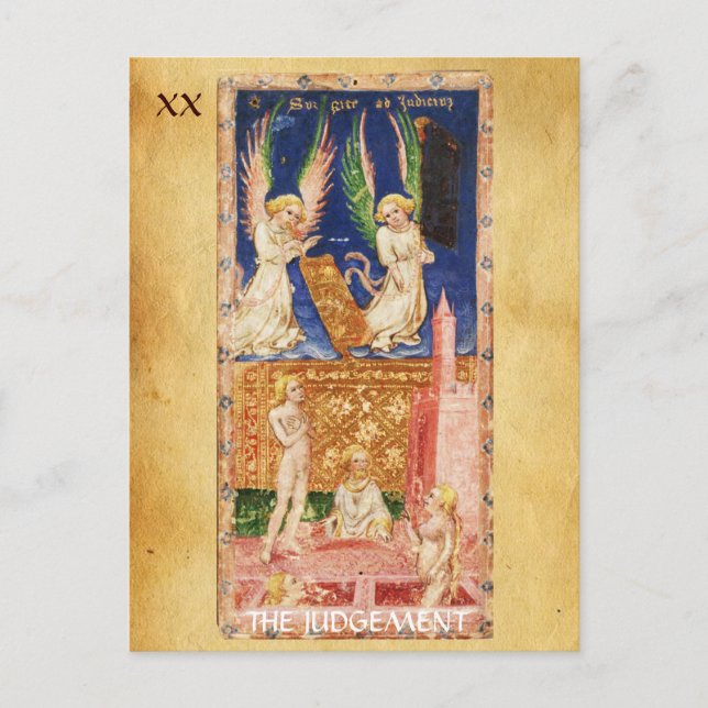 POSTAL ANTIQUE RENAISSANCE TAROTS 20 / LA SENTENCIA (Anverso)
