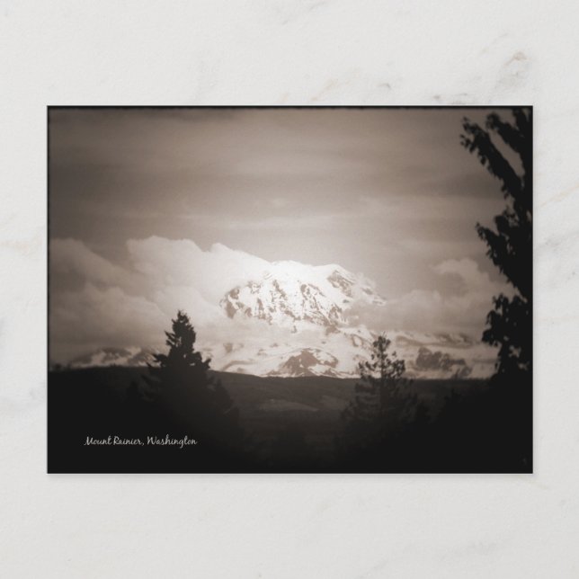 Postal Antiqued del Monte Rainier (Anverso)
