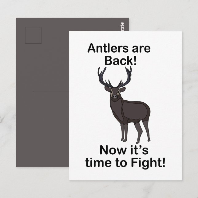 Postal Antlers Are Back It's Time To Fight Deer Quote (Anverso / Reverso)