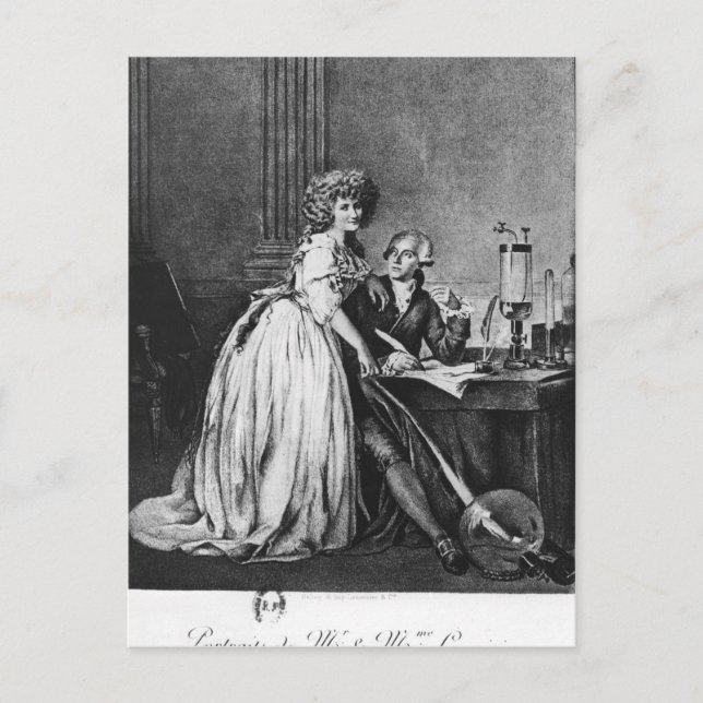 Postal Antoine Laurent Lavosier y su esposa (Anverso)