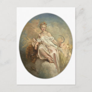 Postal Antoine Watteau Ceres (verano) c1717-1718