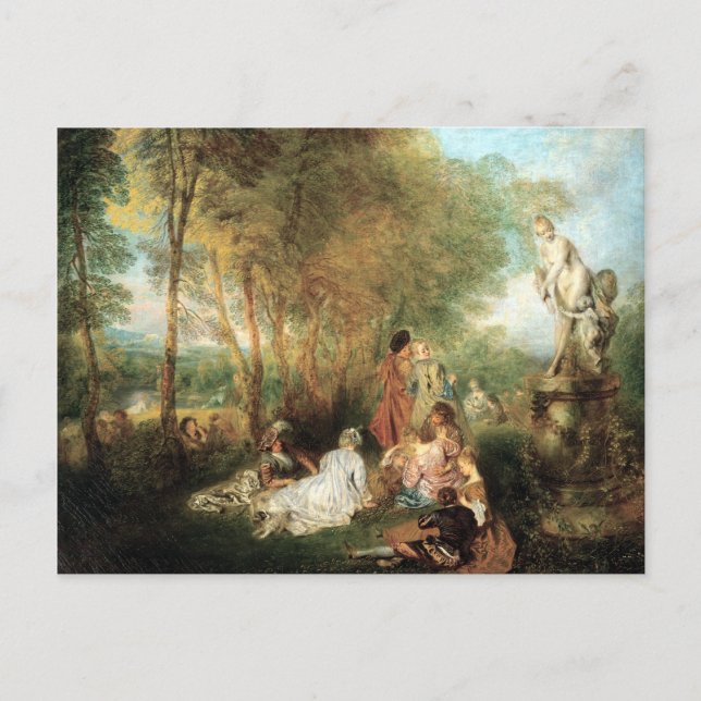 Postal Antoine Watteau La fiesta del amor (Anverso)