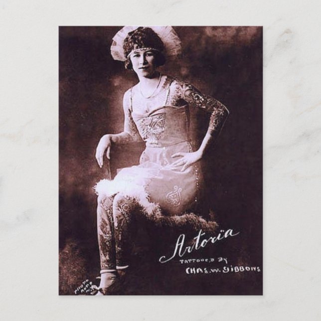 Postal Antonia la Dama del Tatuaje (Anverso)