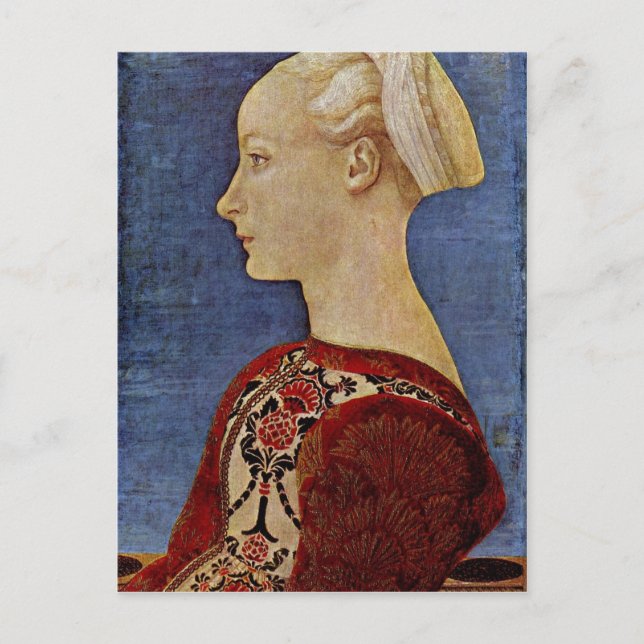 Postal Antonio del Pollaiuolo Profilbildnis einer jungen  (Anverso)
