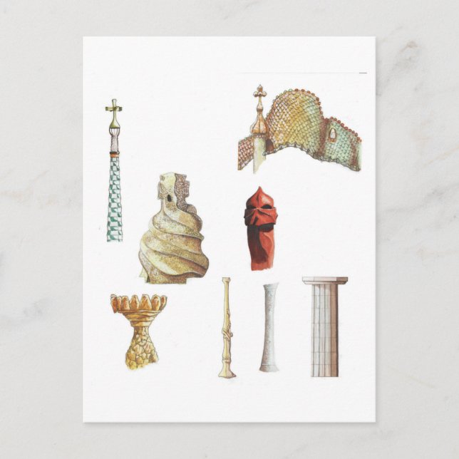 Postal Antonio Gaudi. Barcelona. España. Arquitectura (Anverso)