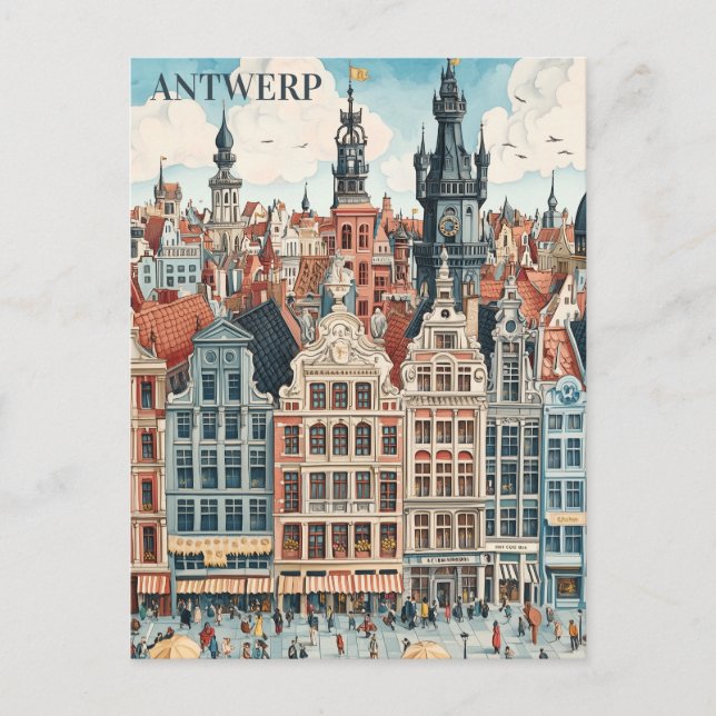 Postal Antwerp Belgium Travel (Anverso)