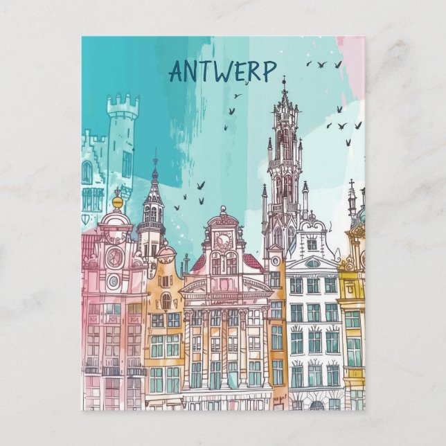 Postal Antwerp Belgium Travel (Anverso)
