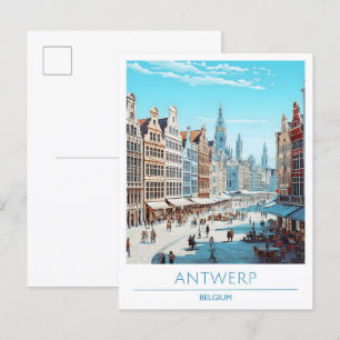 Postal Antwerp Belgium Viaje de Vintage