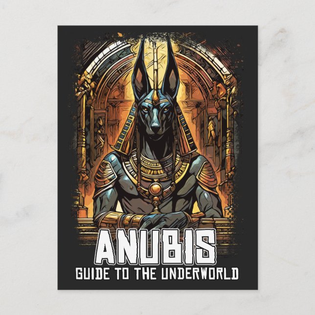 Postal Anubis Antigua guía egipcia de DIOS para el submun (Anverso)
