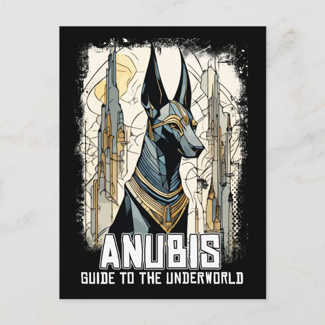 Postal Anubis Dios de Egipto Mitología Surrealista (Anverso)