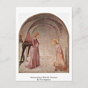 Postal Anunciación Con Santo Dominic Por Fra Angelico