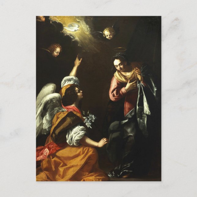 Postal Anunciación de Artemisia Gentileschi Postcard (Anverso)