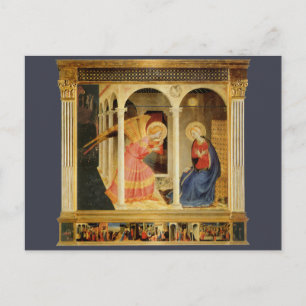 Postal Anunciación de Fra Angelico, Bella Artes del Renac