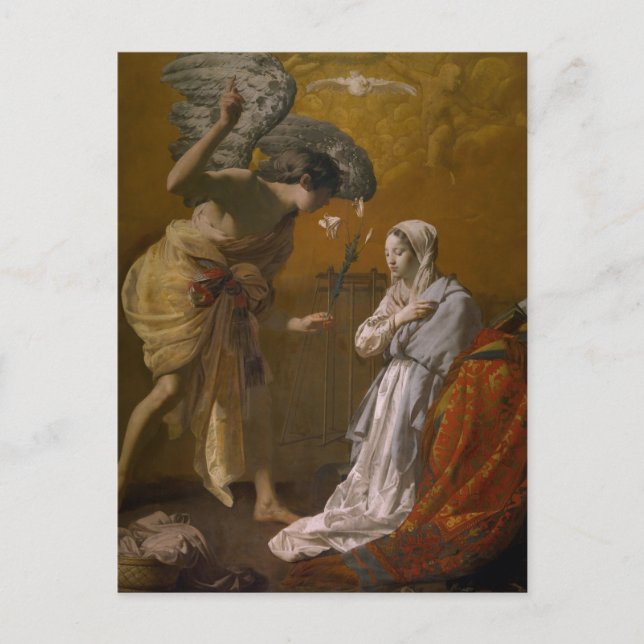 Postal Anunciación de Hendrick ter Brugghen (Anverso)