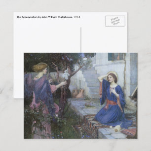 Postal Anunciación de John William Waterhouse