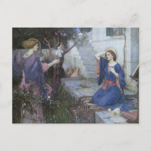 Postal Anunciación de John William Waterhouse