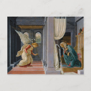 Postal Anunciación de Sandro Botticelli