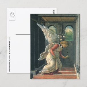Postal Anunciación (detalle del ángel) de Sandro Botticel