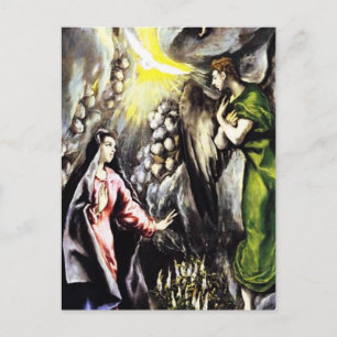 Postal Anunciación El Greco Virgen María