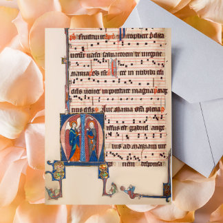 Postal Anunciación Manuscrito Medieval Illuminated