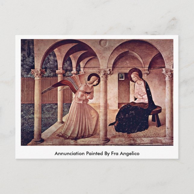 Postal Anunciación Pintada Por Fra Angelico (Anverso)