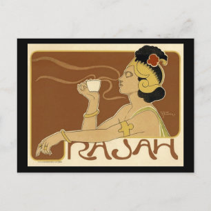 Postal Anuncio Antiguo de Café Rajah