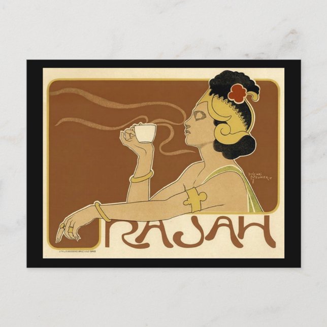 Postal Anuncio Antiguo de Café Rajah (Anverso)