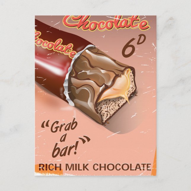 Postal Anuncio antiguo de Chocolate. (Anverso)