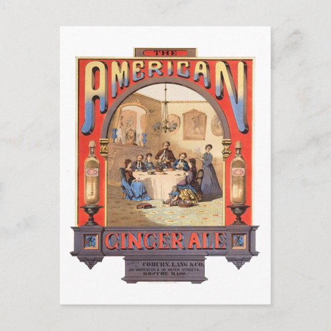 Postal Anuncio Antiguo de Ginger Ale de Coburn, Lang & Co (Anverso)