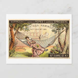 Postal Anuncio antiguo de hamaca de Travers Brothers