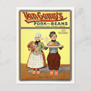 Postal Anuncio Antiguo de Van Camp's Pork and Beans