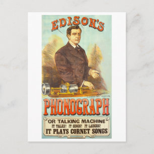 Postal Anuncio antiguo para el Fonógrafo de Edison