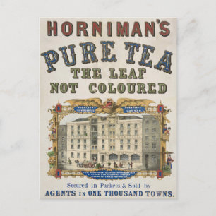 Postal Anuncio antiguo para el té puro de Horniman's