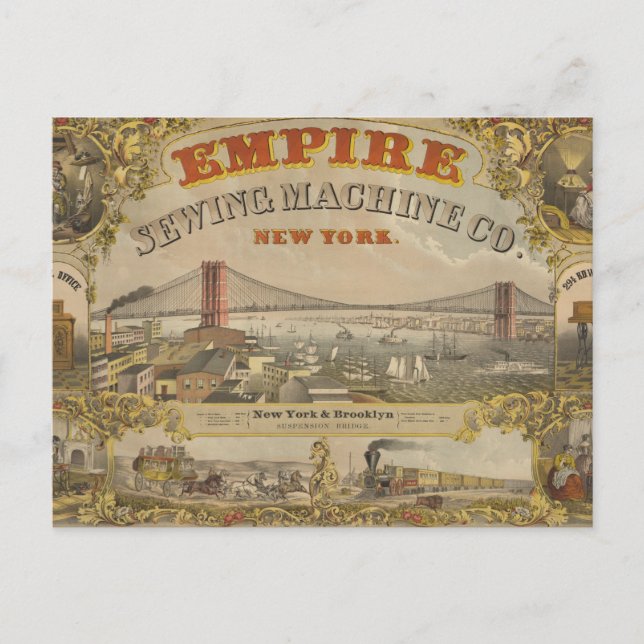 Postal Anuncio antiguo para Empire Sewing Machine Co., Nu (Anverso)
