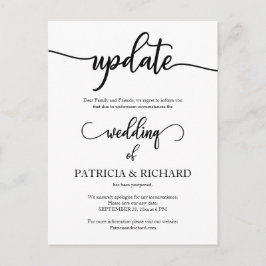 Postal Anuncio de actualización de la fecha de la boda po