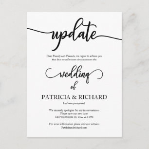 Postal Anuncio de actualización de la fecha de la boda po