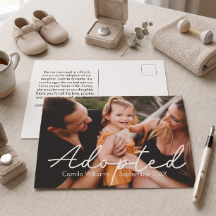 Postal Anuncio de Adopción de Niños con Foto Personalizad