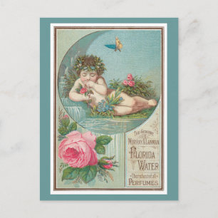 Postal Anuncio de agua de la Florida con Cherub 1888
